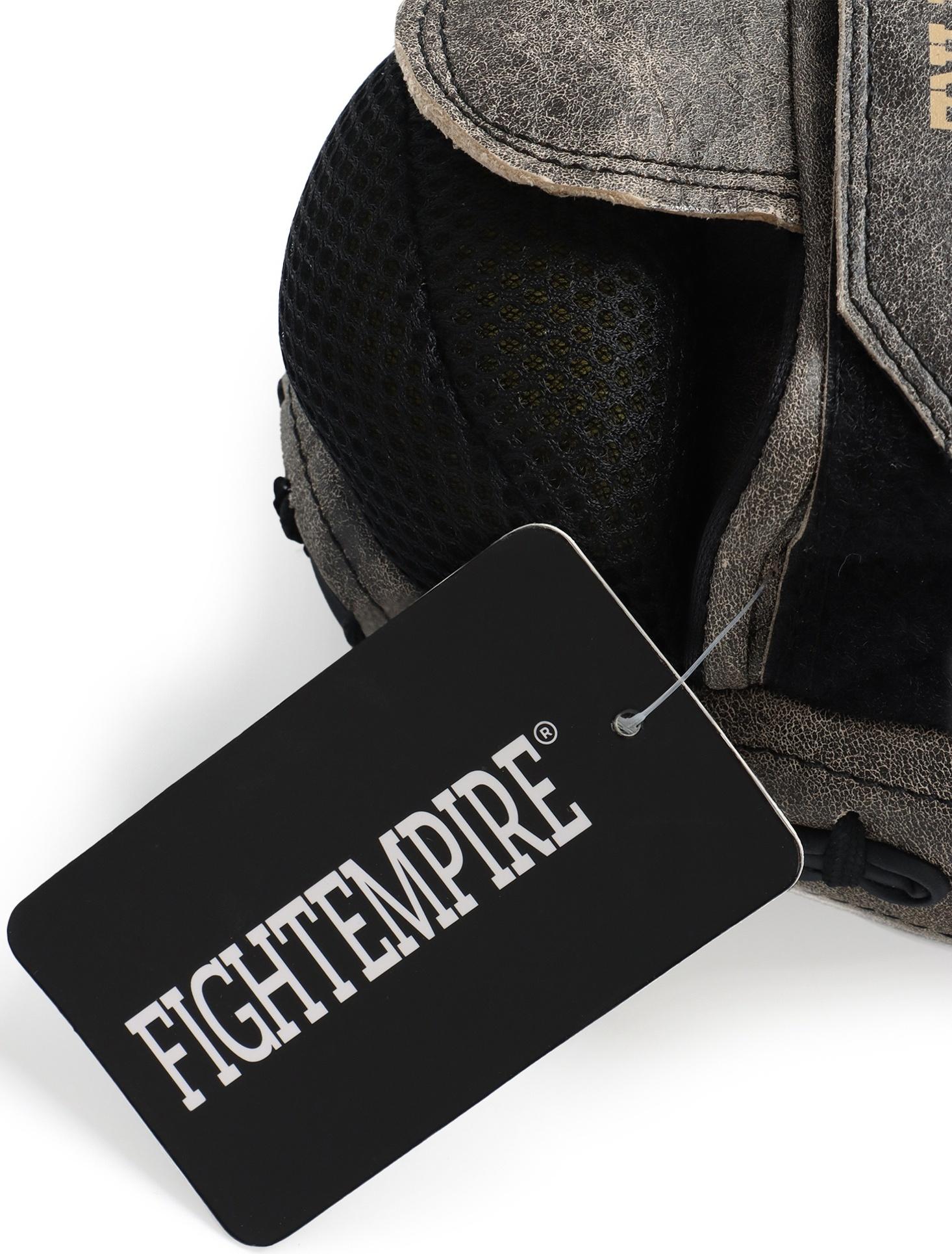 Лапы боксёрские изогнутые FIGHT EMPIRE, VINTAGE, натуральная кожа, пара, серые