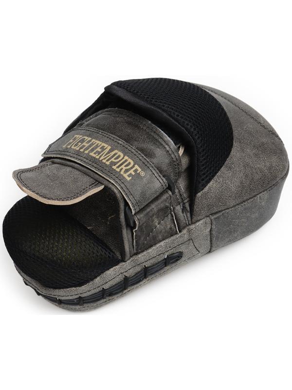 Лапы боксёрские изогнутые FIGHT EMPIRE, VINTAGE, натуральная кожа, пара, серые