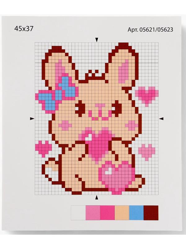 Вышивка крестиком на пяльцах «Зайчишка с сердечком», 15 см, набор для творчества