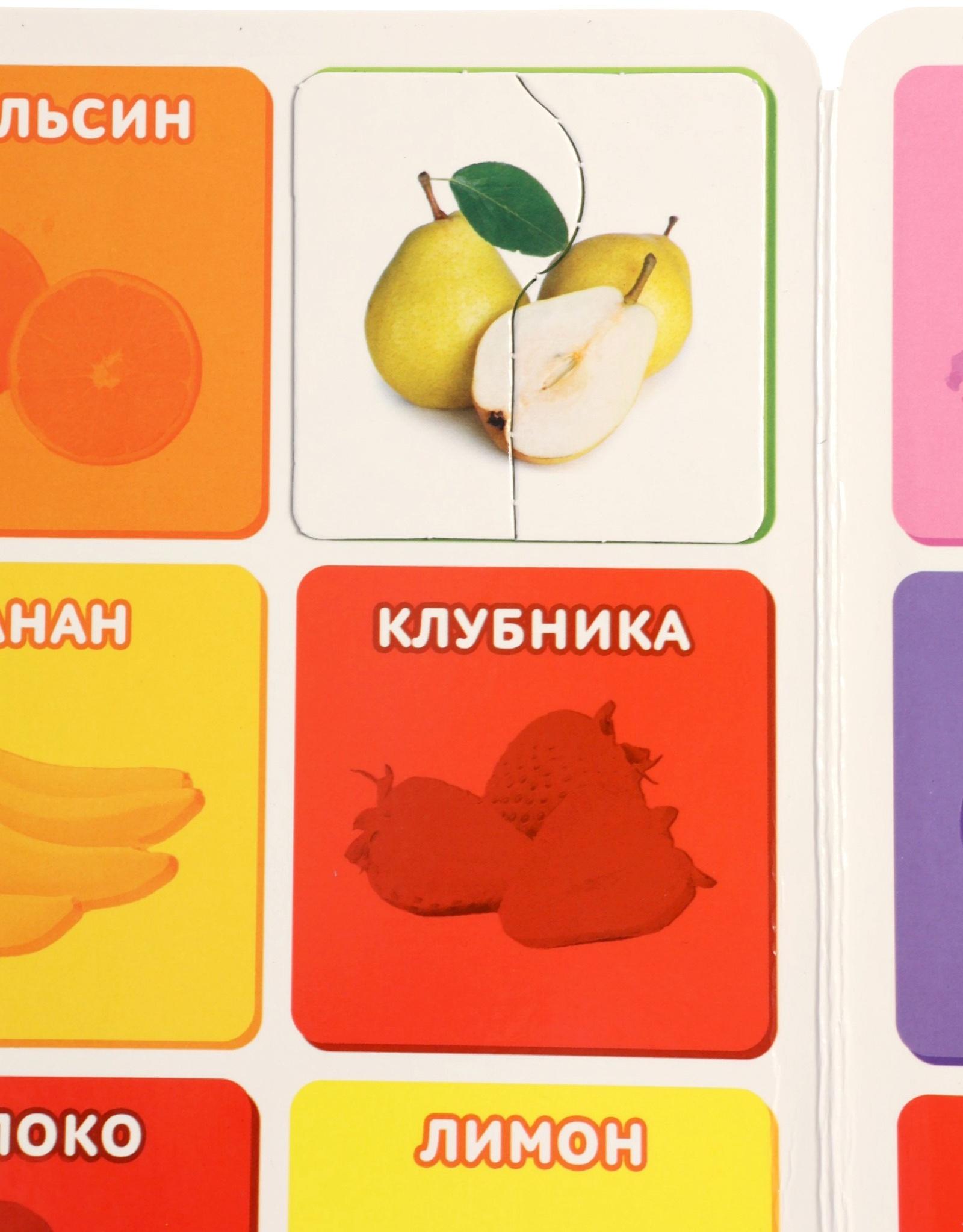 Магнитные макси - пазлы половинки «Фрукты и овощи», 18 пазлов, 36 деталей