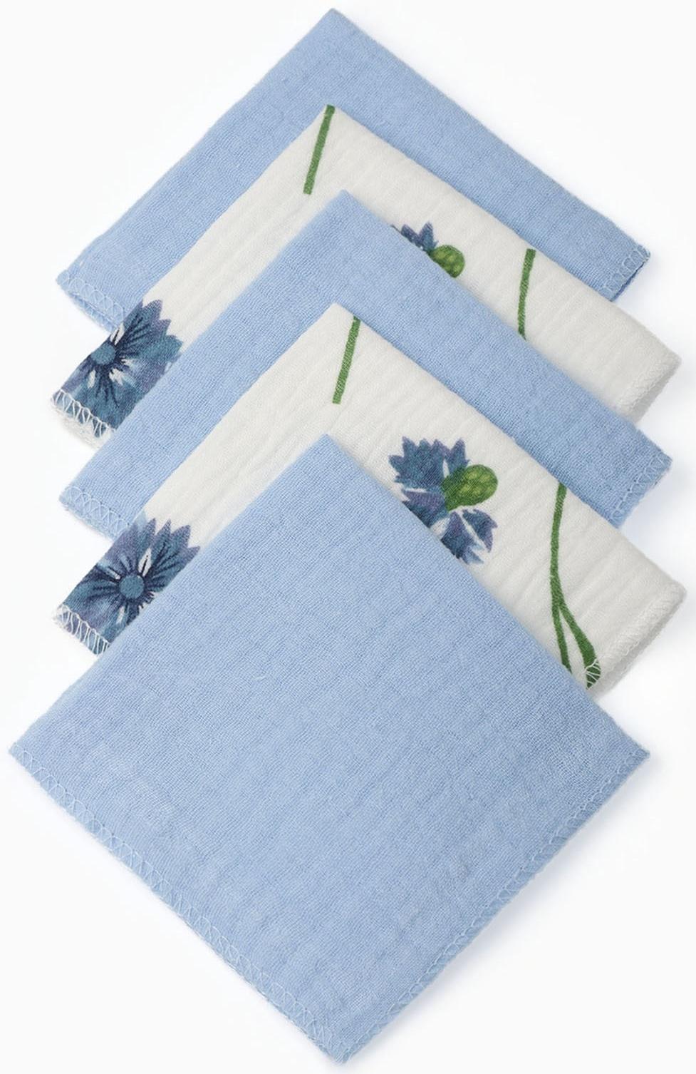 Набор платочков «Крошка Я» Cornflowers вид 1, 20×20 см-5 шт., муслин, хлопок 100%