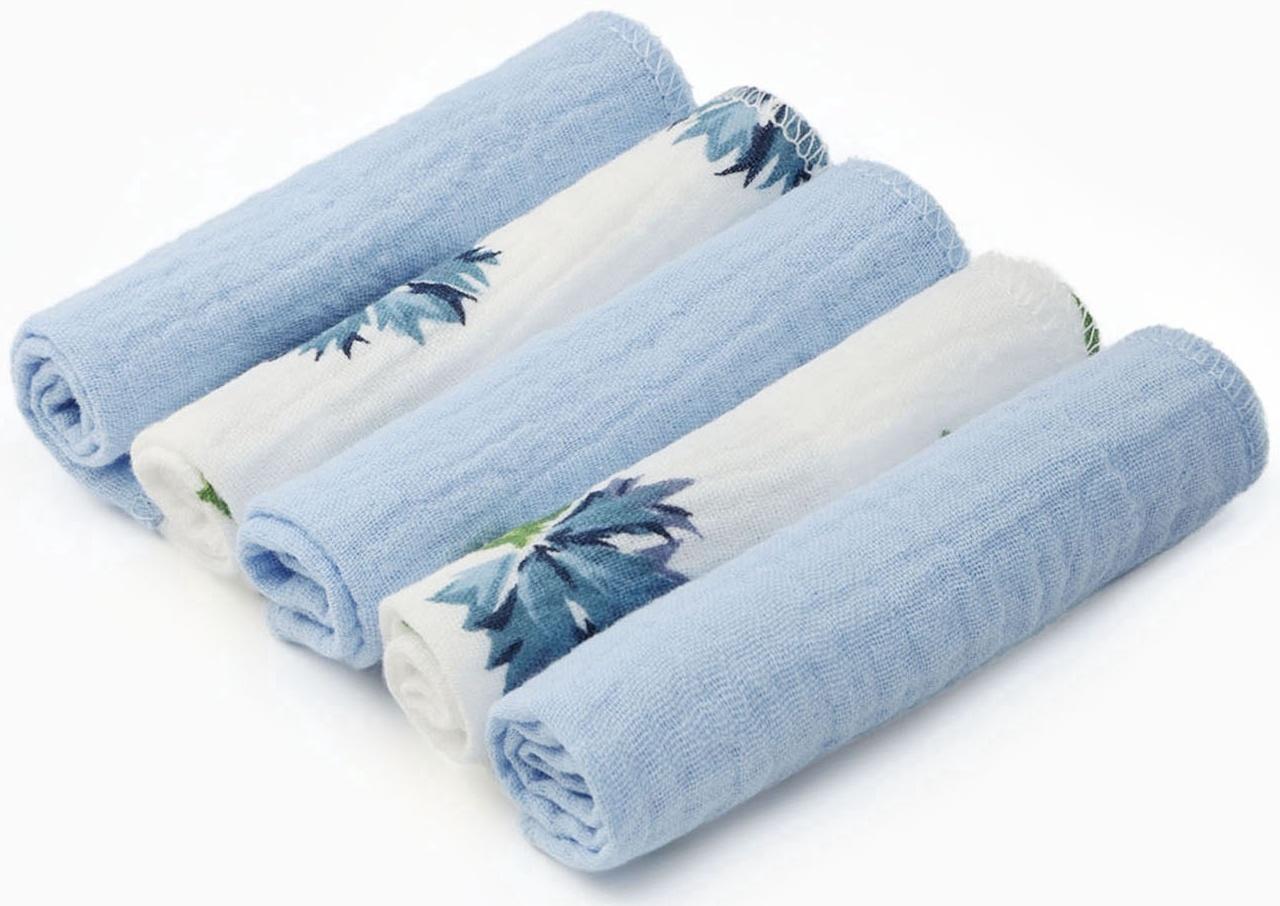 Набор платочков «Крошка Я» Cornflowers вид 1, 20×20 см-5 шт., муслин, хлопок 100%