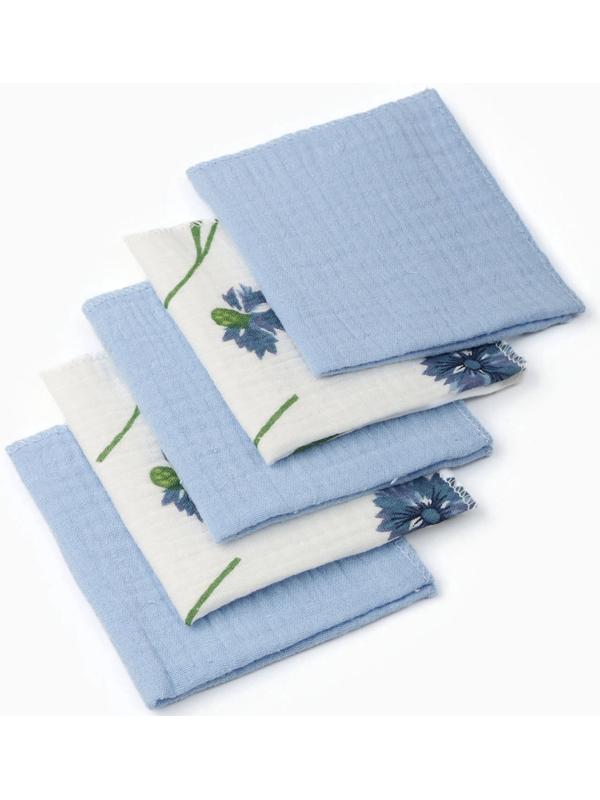 Набор платочков «Крошка Я» Cornflowers вид 1, 20×20 см-5 шт., муслин, хлопок 100%