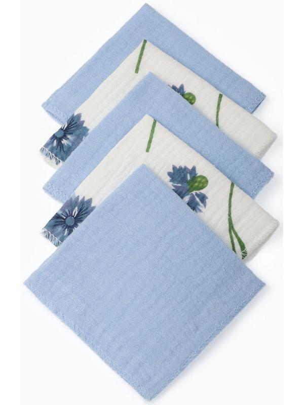 Набор платочков «Крошка Я» Cornflowers вид 1, 20×20 см-5 шт., муслин, хлопок 100%