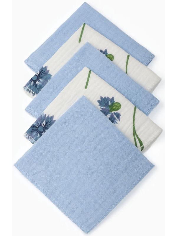 Набор платочков «Крошка Я» Cornflowers вид 1, 20×20 см-5 шт., муслин, хлопок 100%
