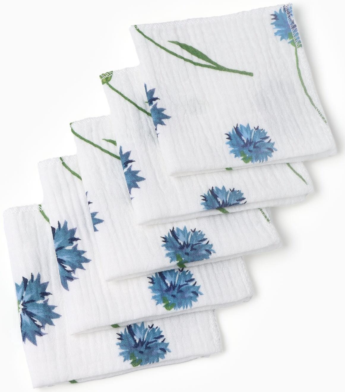 Набор платочков «Крошка Я» Cornflowers вид 2, 20×20 см-5 шт., муслин, хлопок 100%