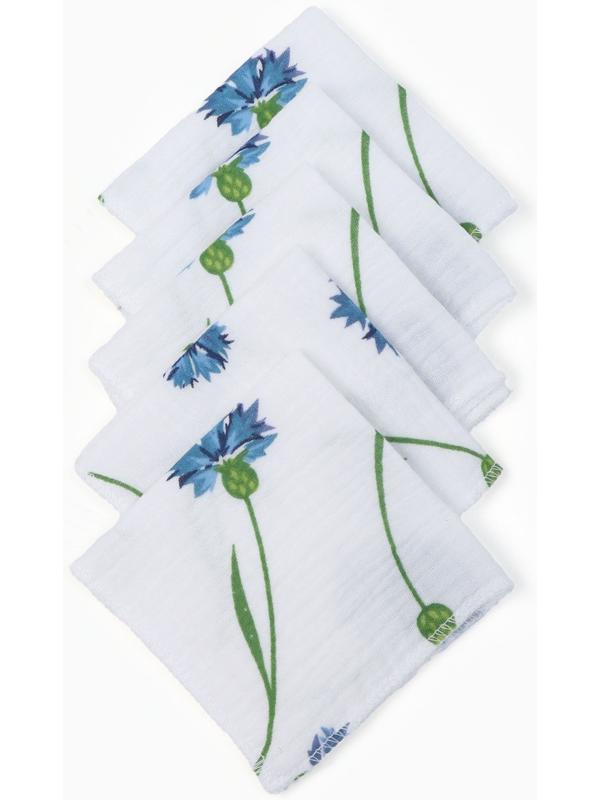 Набор платочков «Крошка Я» Cornflowers вид 2, 20×20 см-5 шт., муслин, хлопок 100%