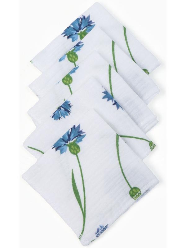 Набор платочков «Крошка Я» Cornflowers вид 2, 20×20 см-5 шт., муслин, хлопок 100%