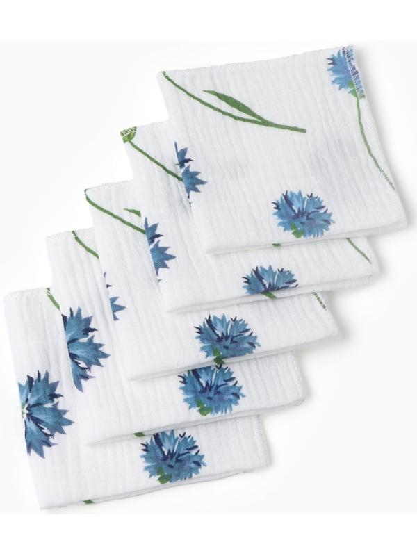 Набор платочков «Крошка Я» Cornflowers вид 2, 20×20 см-5 шт., муслин, хлопок 100%