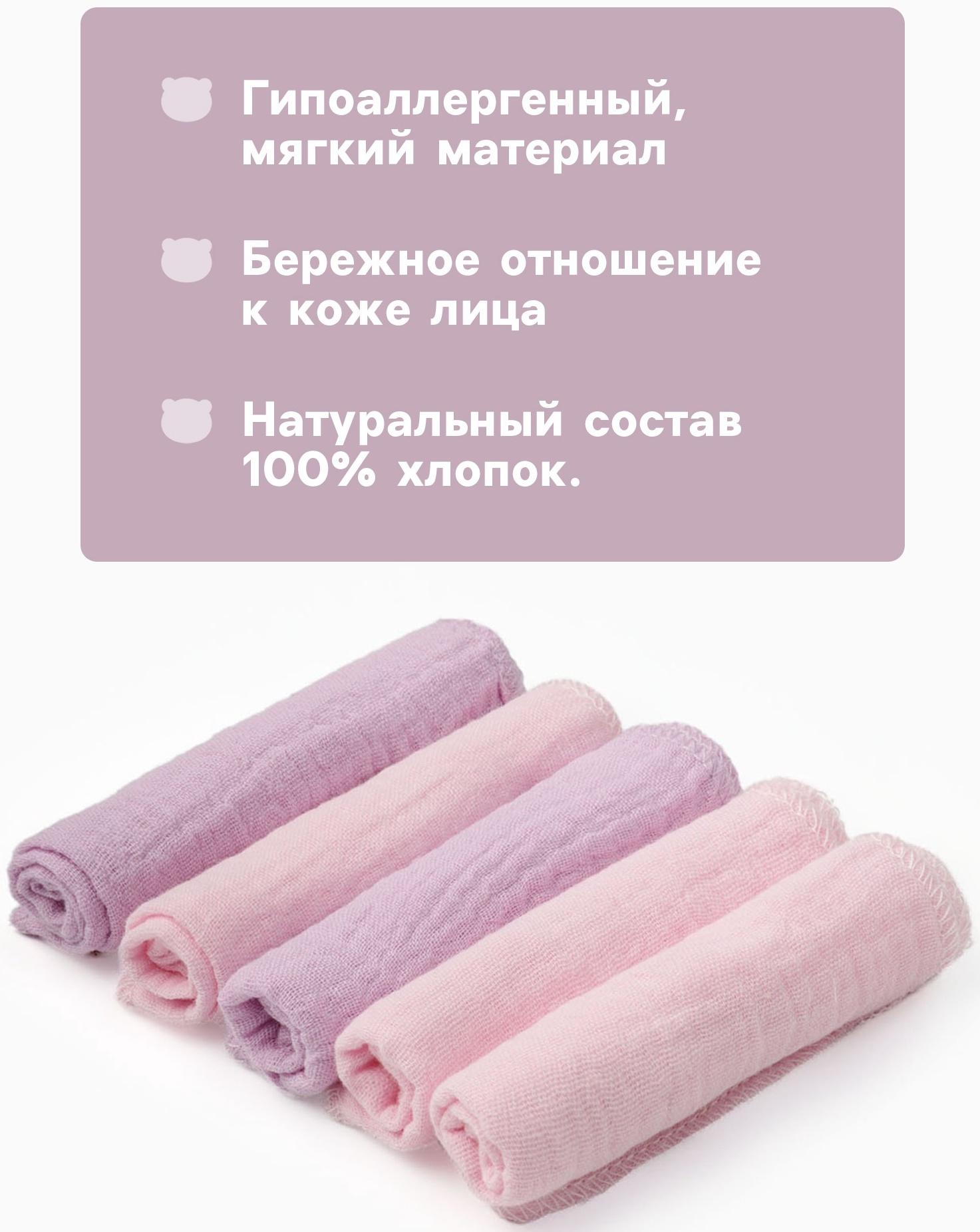 Набор платочков «Крошка Я» Cupcake, 20×20 см-5 шт., муслин, хлопок 100%