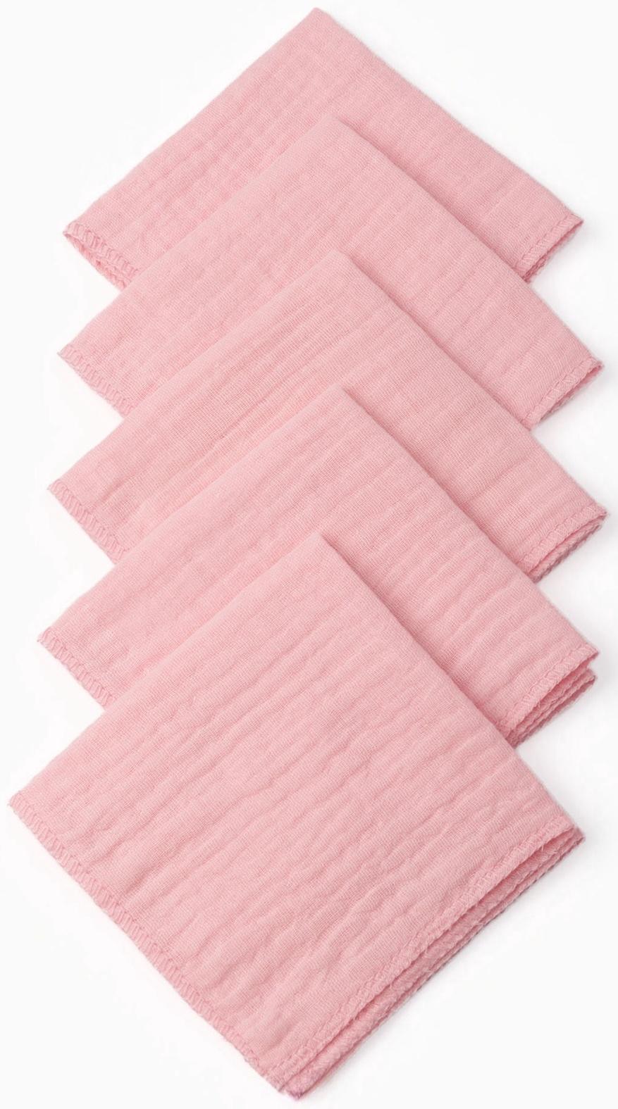 Набор платочков «Крошка Я» Rose, 20×20 см-5 шт., муслин, хлопок 100%