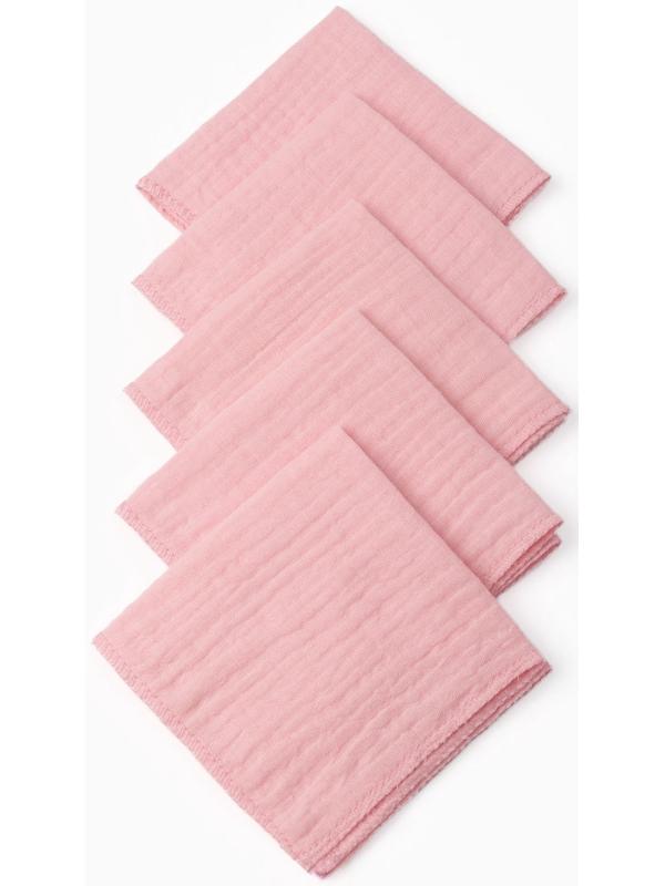 Набор платочков «Крошка Я» Rose, 20×20 см-5 шт., муслин, хлопок 100%