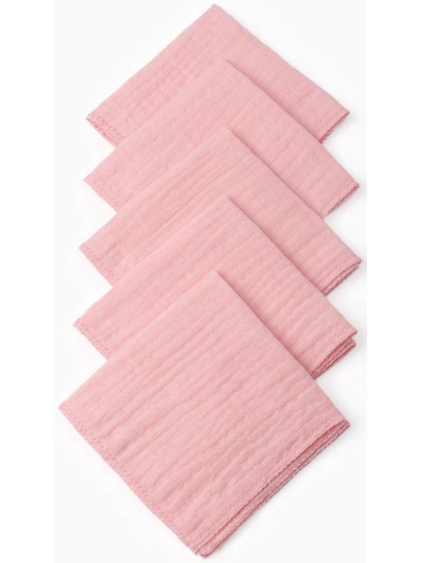 Набор платочков «Крошка Я» Rose, 20×20 см-5 шт., муслин, хлопок 100%