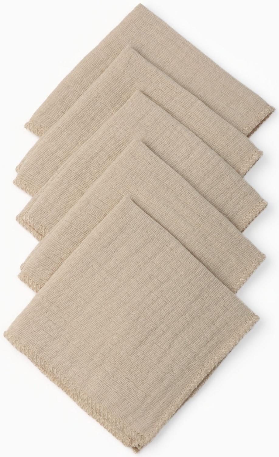 Набор платочков «Крошка Я» Eco touch, 20×20 см-5 шт., муслин, хлопок 100%