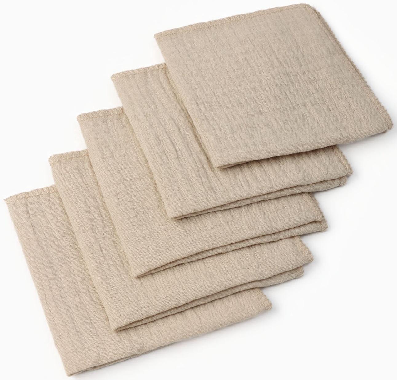 Набор платочков «Крошка Я» Eco touch, 20×20 см-5 шт., муслин, хлопок 100%