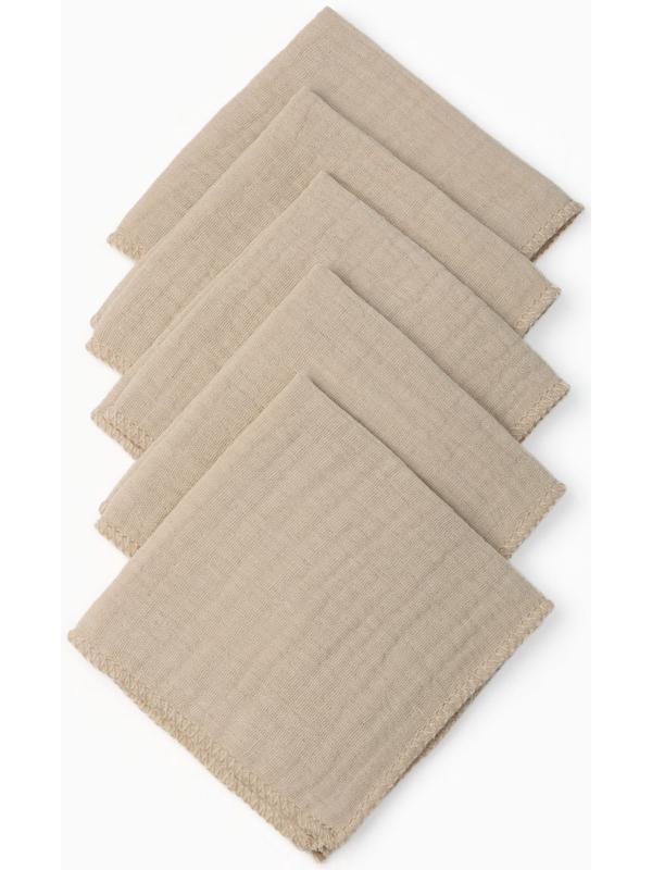 Набор платочков «Крошка Я» Eco touch, 20×20 см-5 шт., муслин, хлопок 100%