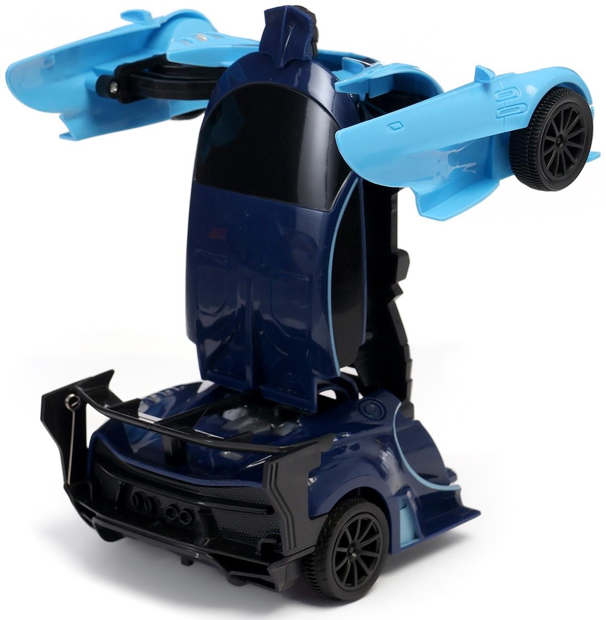 Робот радиоуправляемый «Спорткар», трансформируется, работает от батареек, цвет синий