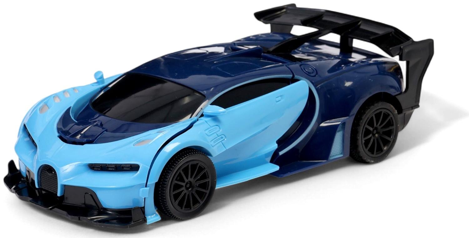 Робот радиоуправляемый «Спорткар», трансформируется, работает от батареек, цвет синий