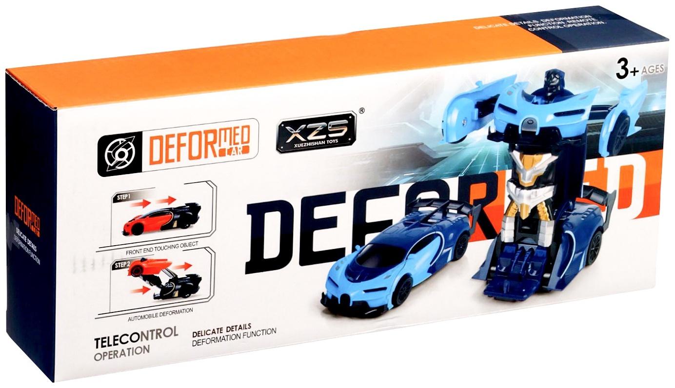 Робот радиоуправляемый «Спорткар», трансформируется, работает от батареек, цвет синий