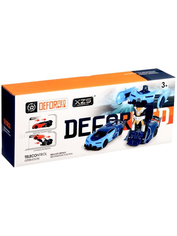 Робот радиоуправляемый «Спорткар», трансформируется, работает от батареек, цвет синий