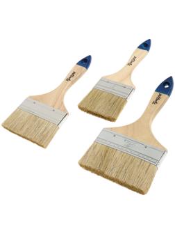 Набор кистей ТУНДРА, натуральная щетина, деревянная рукоятка, 3-4-5