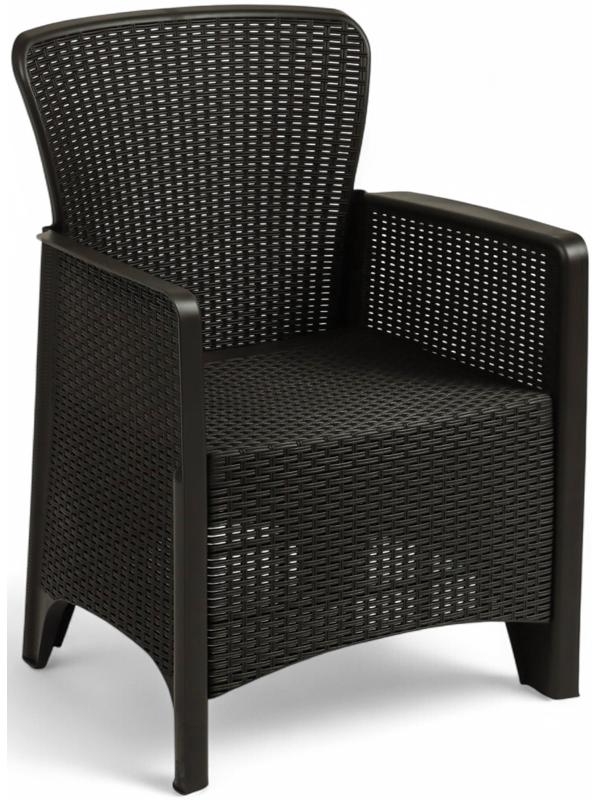 Кресло садовое «Ротанг Лайт», пластик, 62×58.5×85 см, до 106 кг, мокко