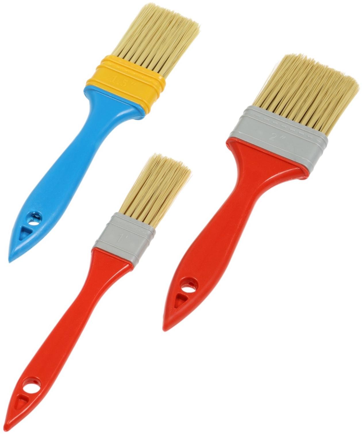 Набор кистей ЛОМ промо, искусственная щетина, пластик. рук, 1-1.5-2