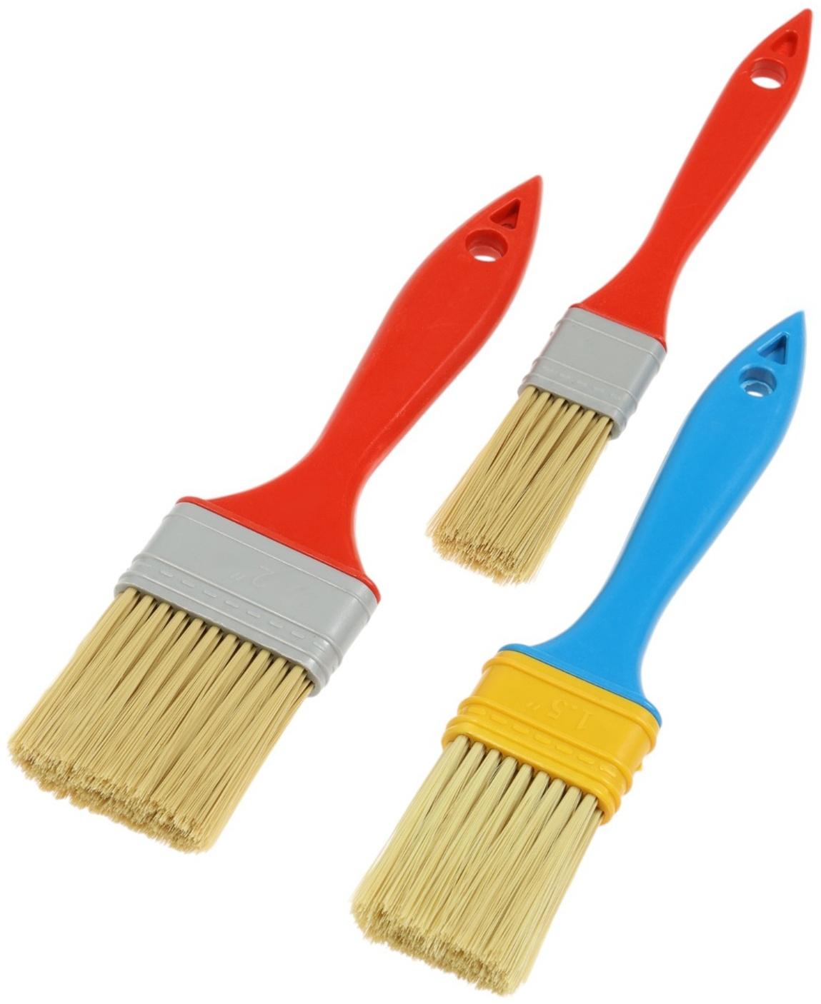 Набор кистей ЛОМ промо, искусственная щетина, пластик. рук, 1-1.5-2