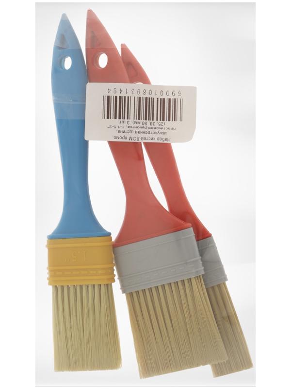 Набор кистей ЛОМ промо, искусственная щетина, пластик. рук, 1-1.5-2