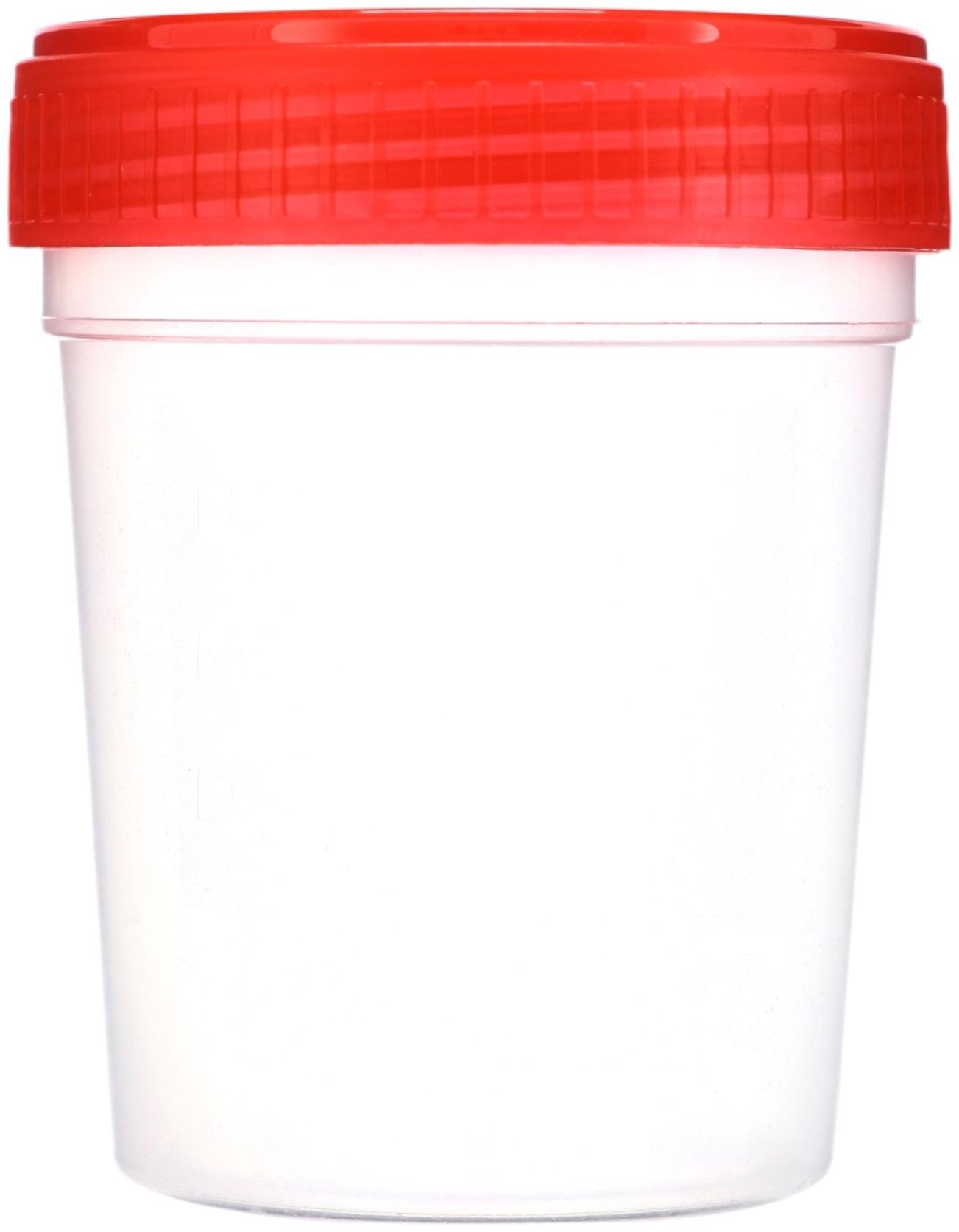 Контейнер для биоматериалов 120 мл, завинчивающаяся крышка, матовое окно, индивидуальная упаковка