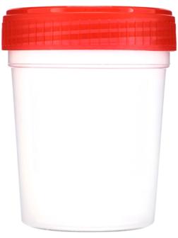 Контейнер для биоматериалов 120 мл, завинчивающаяся крышка, матовое окно, индивидуальная упаковка