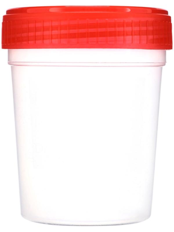 Контейнер для биоматериалов 120 мл, завинчивающаяся крышка, матовое окно, индивидуальная упаковка