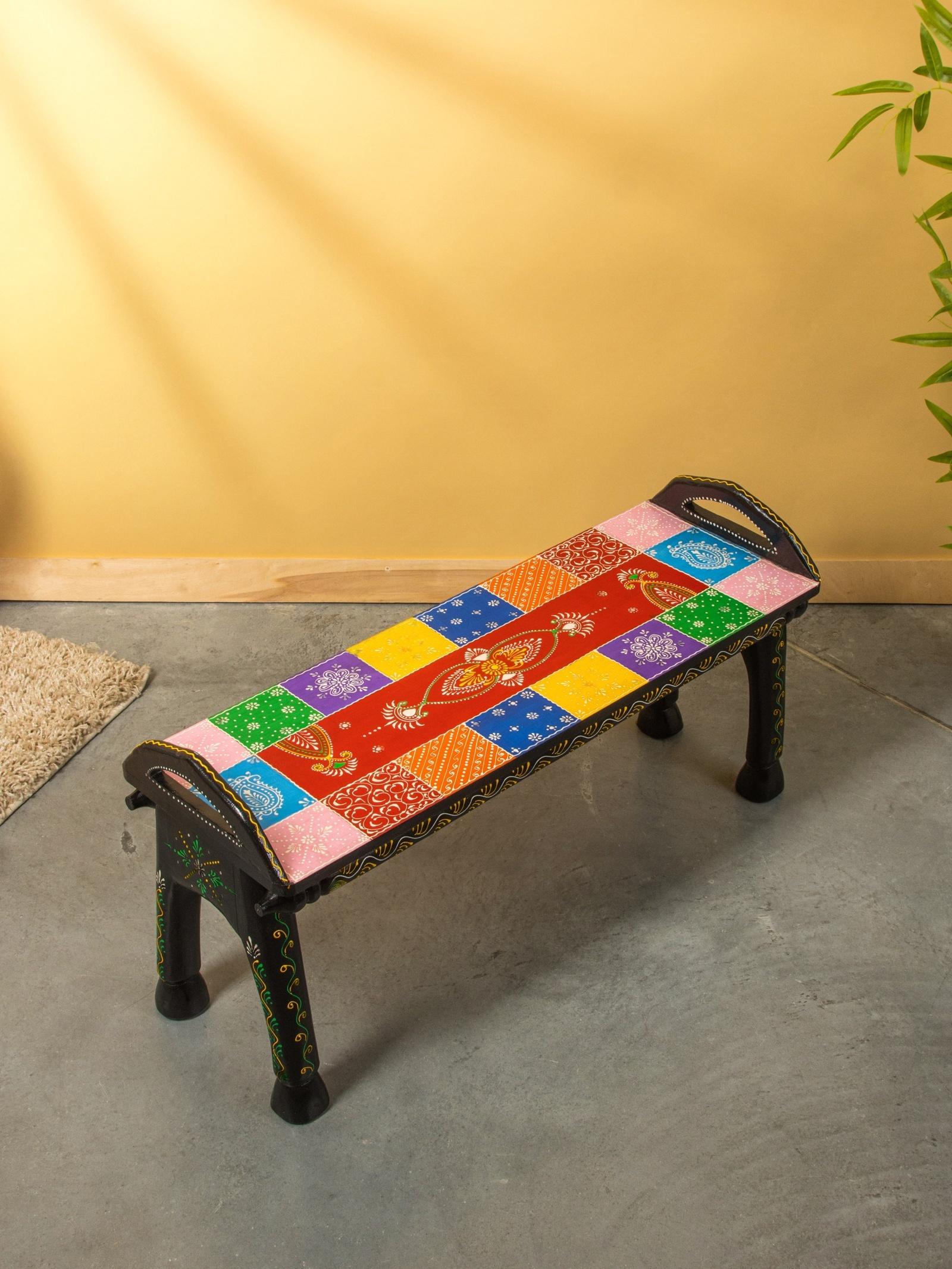 Лавка «Краски Индии», 89×30×45 см, дерево