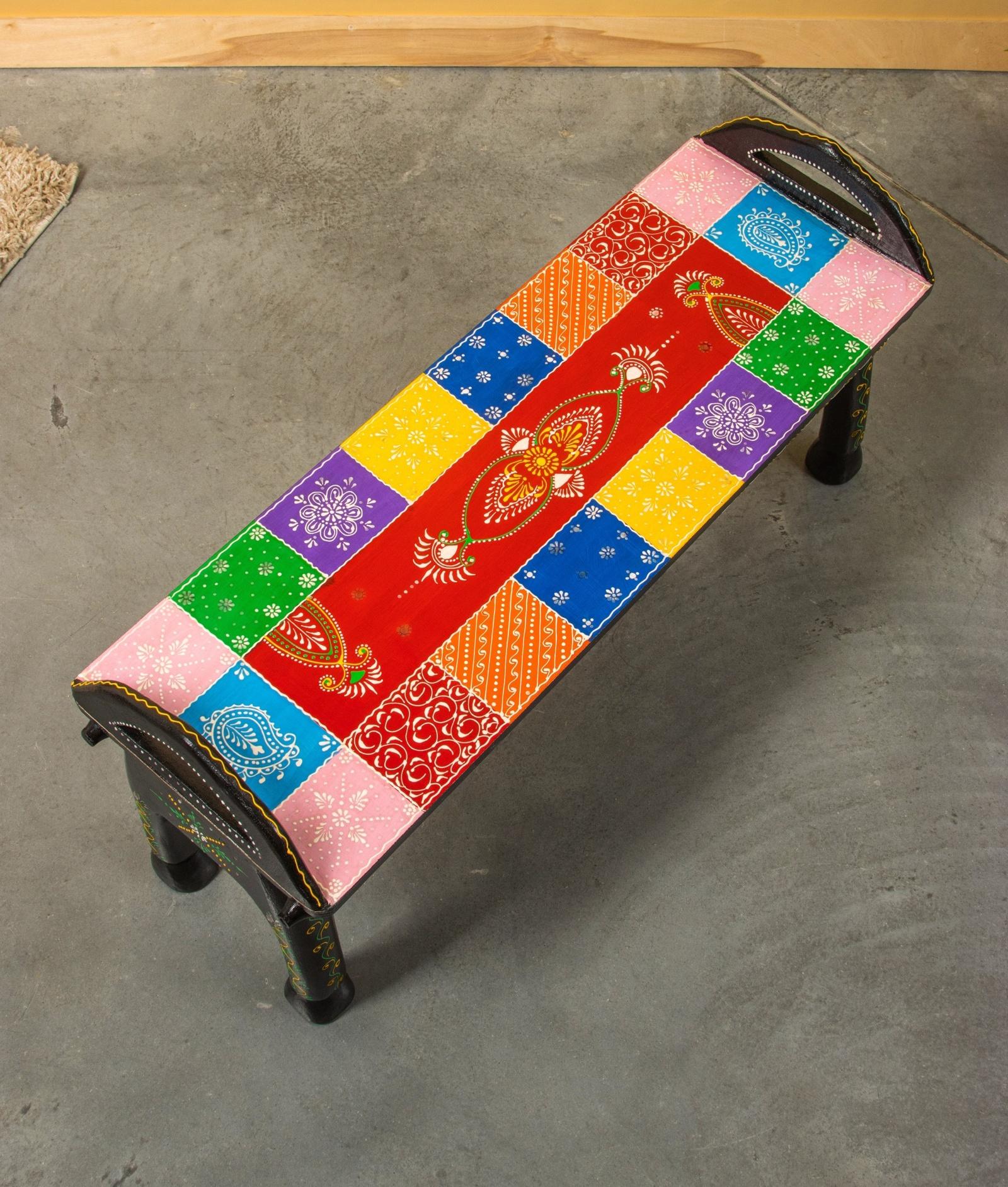 Лавка «Краски Индии», 89×30×45 см, дерево