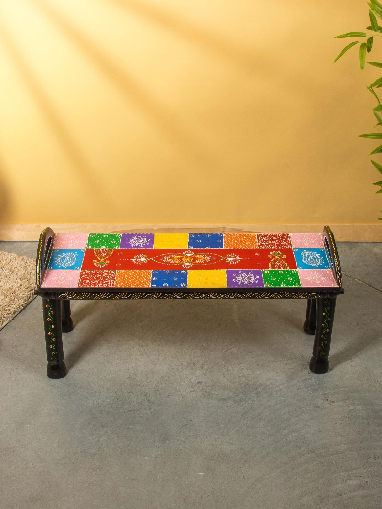 Лавка «Краски Индии», 89×30×45 см, дерево