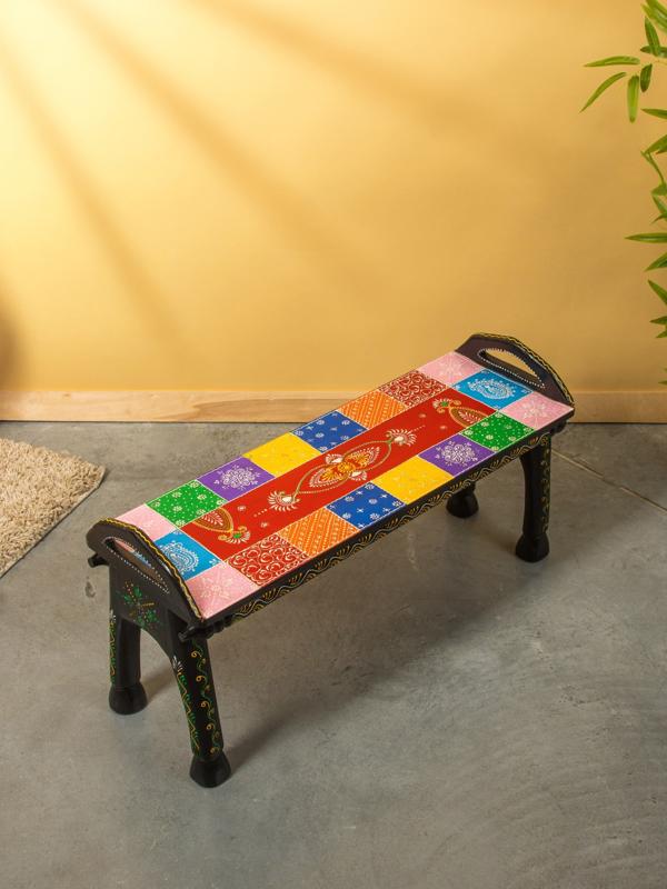 Лавка «Краски Индии», 89×30×45 см, дерево