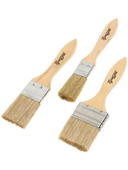 Набор кистей ТУНДРА, натуральная щетина, деревянная рукоятка, 1-1.5-2