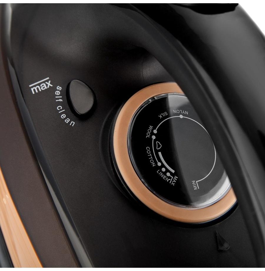 Утюг паровой BRAYER 4010BR, 2400 Вт, керамичекая подошва, 320 мл, беспроводной, коричневый