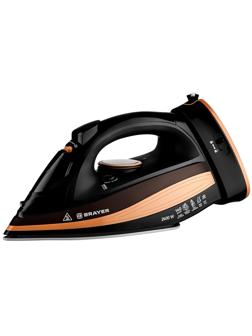 Утюг паровой BRAYER 4010BR, 2400 Вт, керамичекая подошва, 320 мл, беспроводной, коричневый