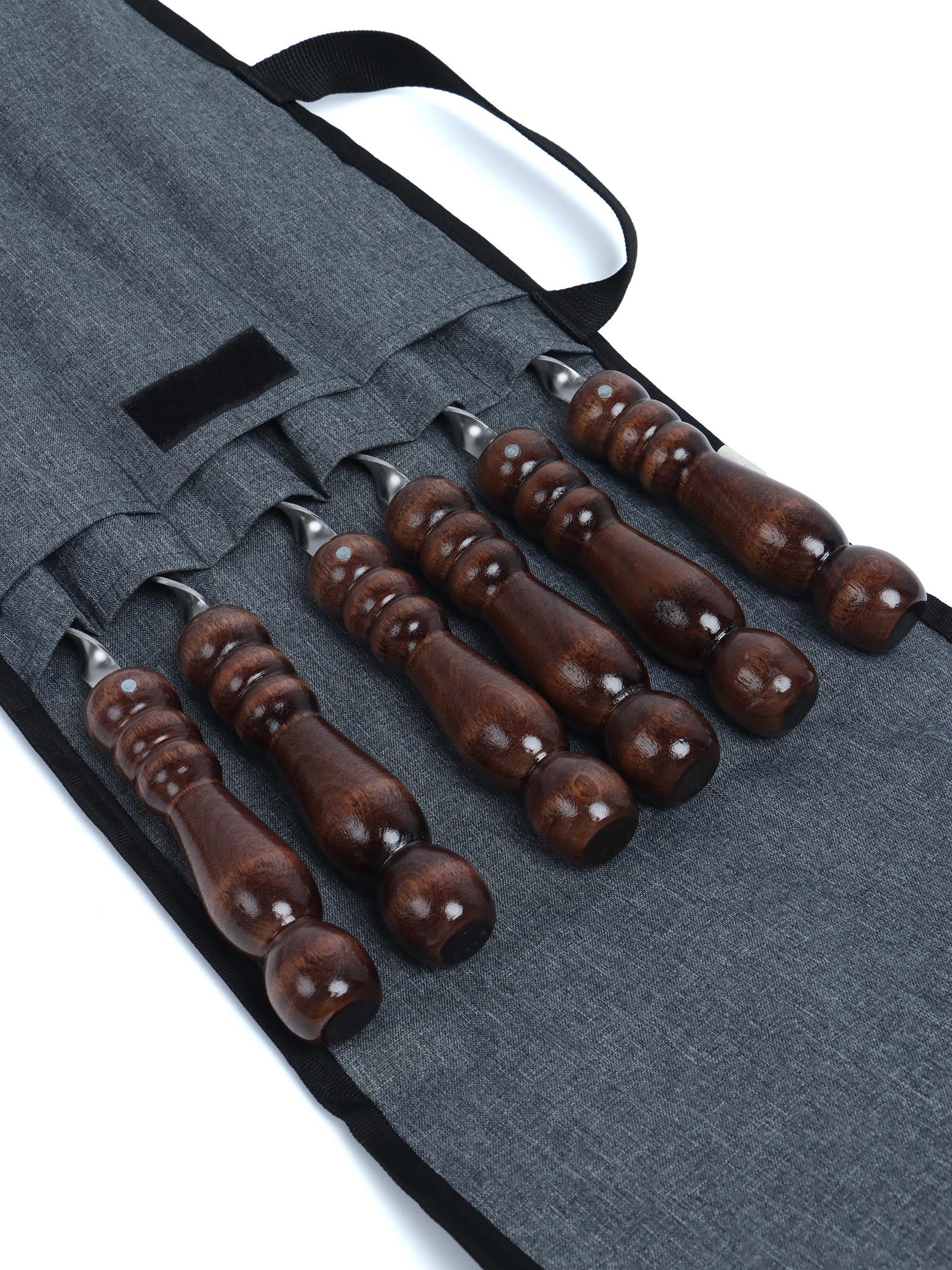 Набор шампуров в колчане, 6 шт., деревянная ручка «Шар», 73(50) х 1.2×0.25 см, серый