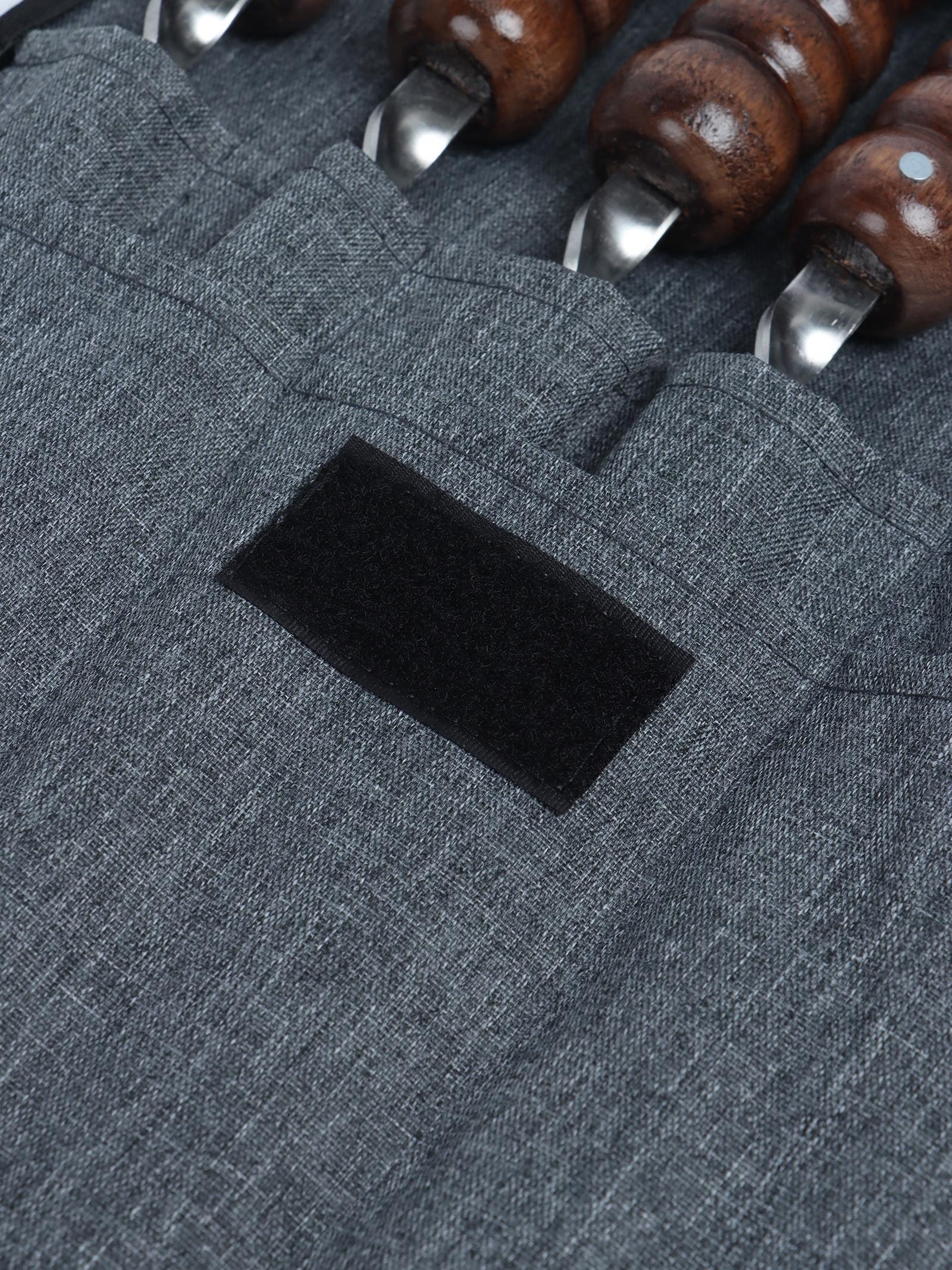 Набор шампуров в колчане, 6 шт., деревянная ручка «Шар», 73(50) х 1.2×0.25 см, серый