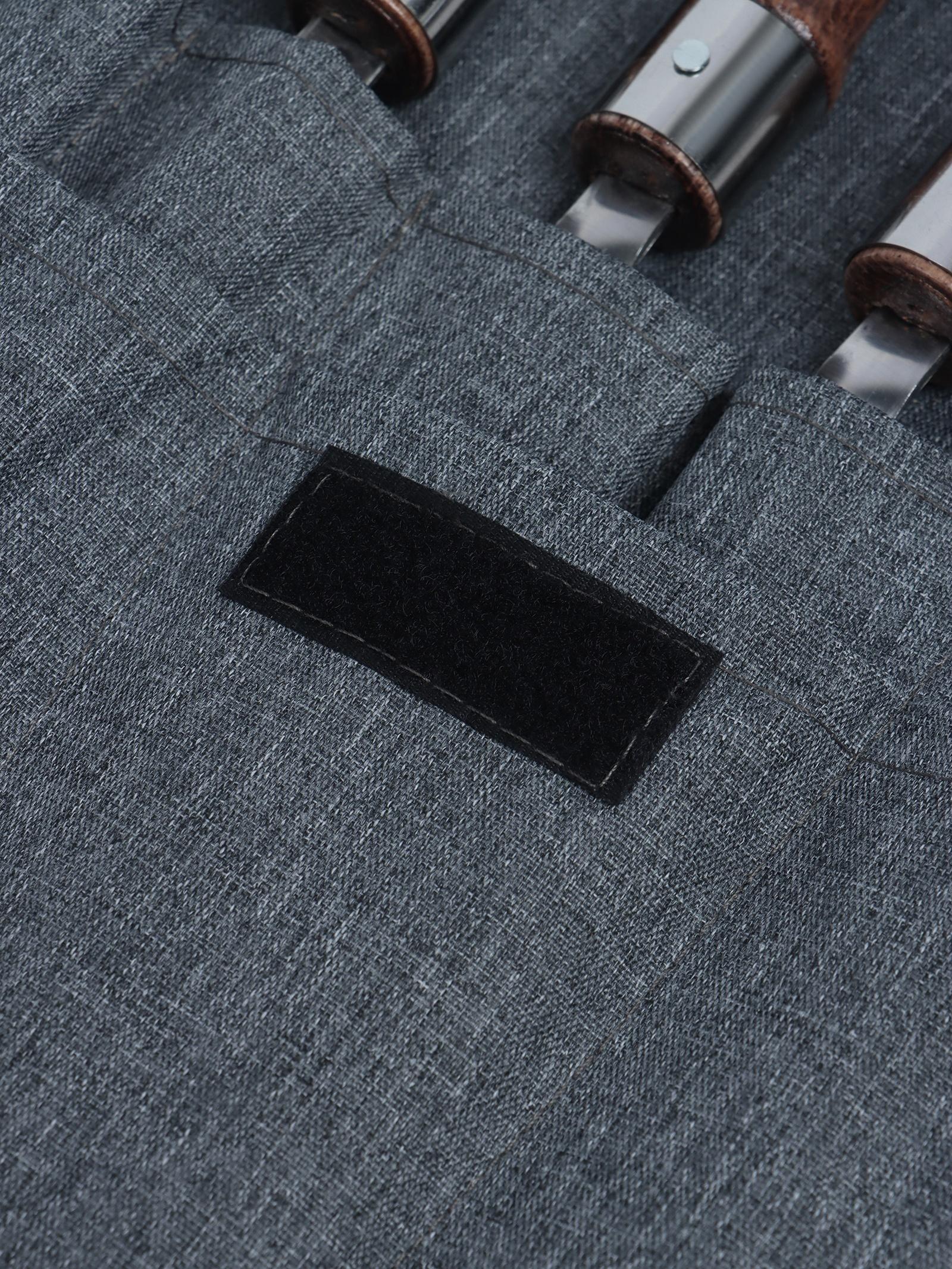 Набор шампуров в колчане, 6 шт., деревянная ручка «Кольцо», 73(50) х 1.2×0.3 см, серый