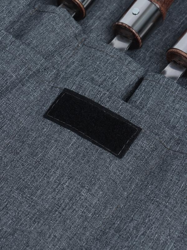 Набор шампуров в колчане, 6 шт., деревянная ручка «Кольцо», 73(50) х 1.2×0.3 см, серый