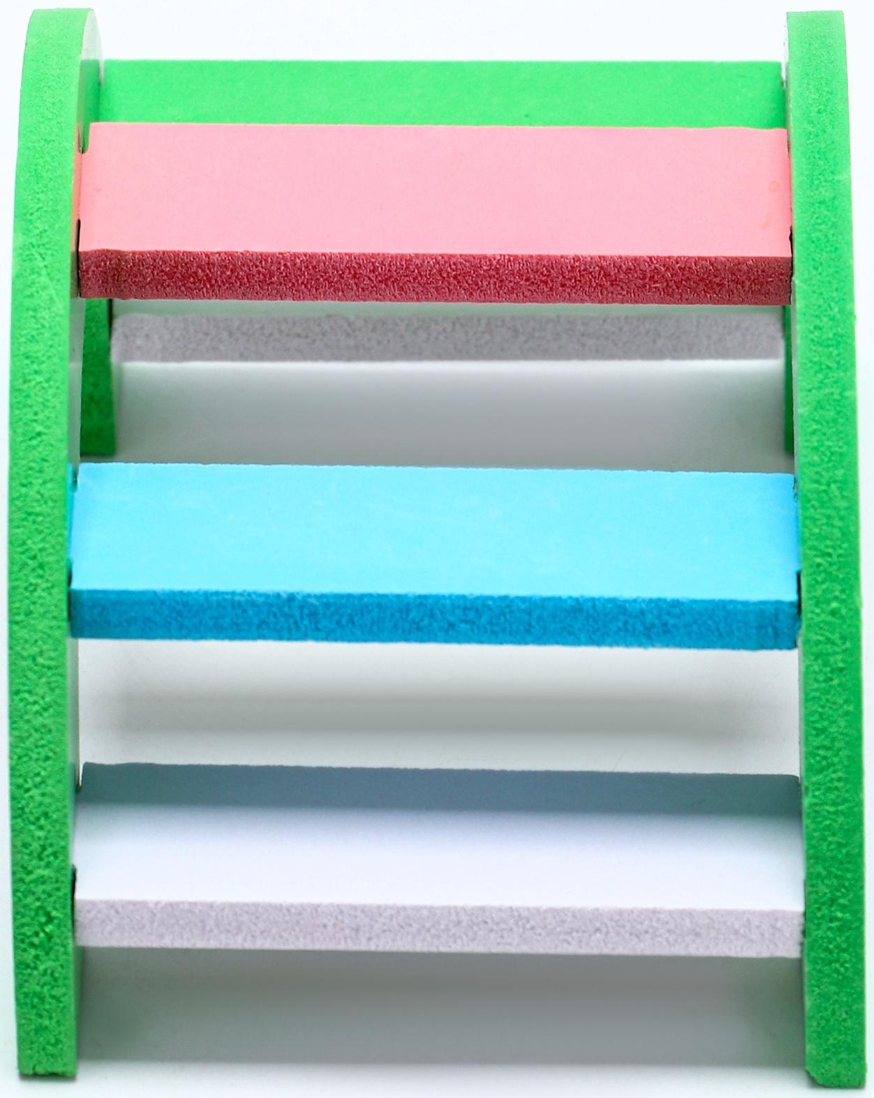 Лесенка для грызунов с цветными ступеньками, зеленый