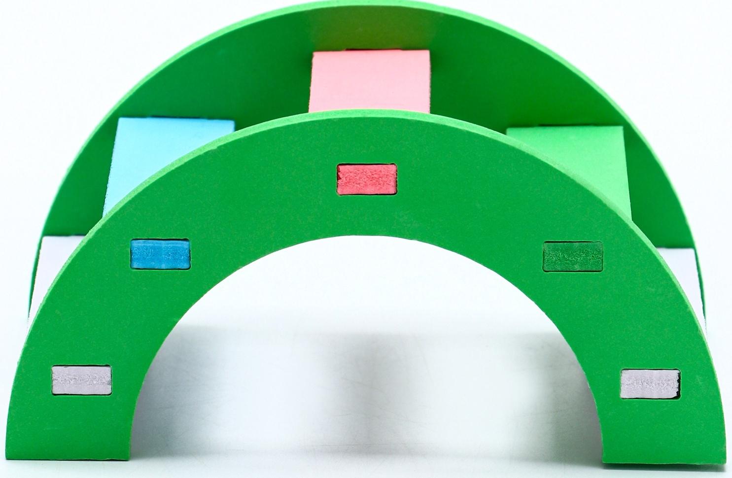 Лесенка для грызунов с цветными ступеньками, зеленый