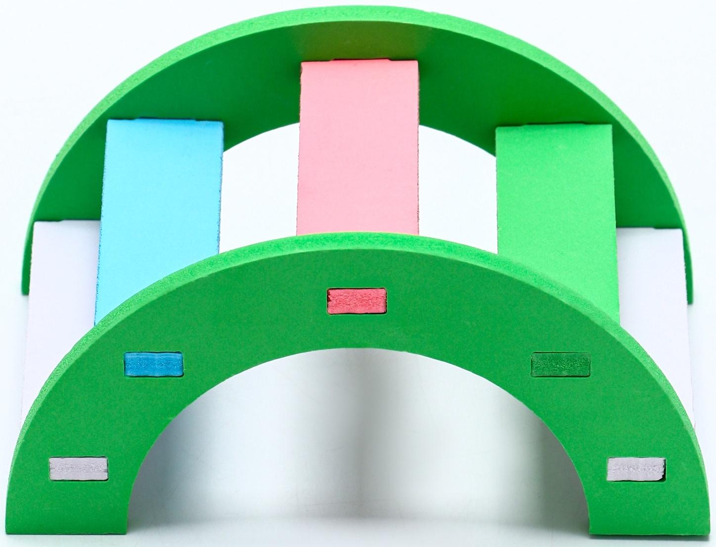 Лесенка для грызунов с цветными ступеньками, зеленый