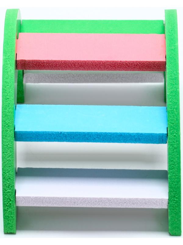 Лесенка для грызунов с цветными ступеньками, зеленый