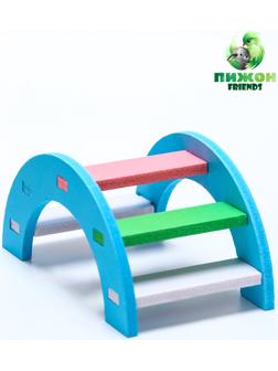 Лесенка для грызунов с цветными ступеньками, синий