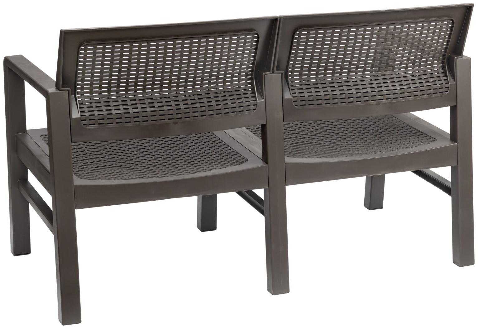 Диван садовый «Ротанг», пластик, 58×120×75 см, двухместный, мокко