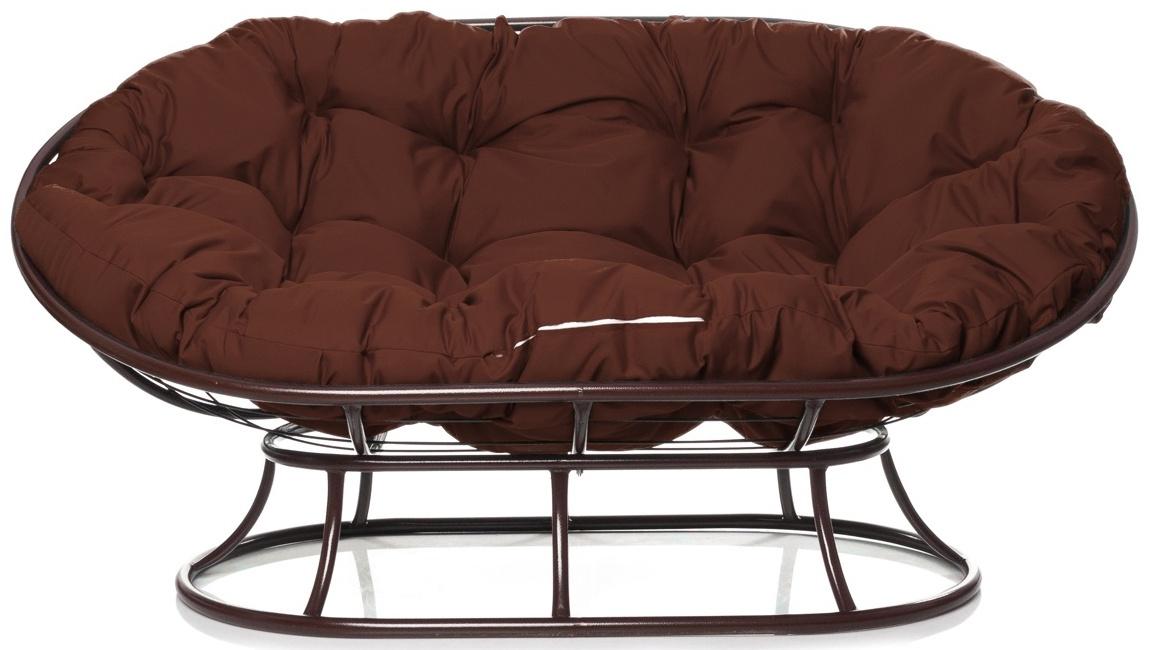 Диван «Мамасан», 164×104×75 см, коричневый, коричневая подушка